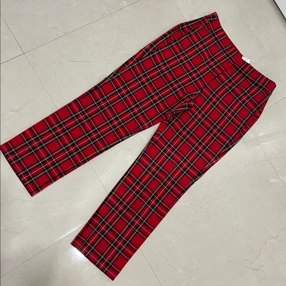 Plaid Red Women's Pants - Picture 4 of 6